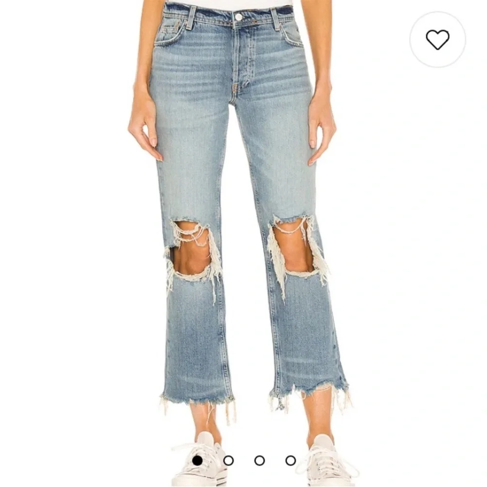 Free People Maggie Mid Rise Straight Leg Jean in Aged to Perfection Size 30 - Picture 2 of 5